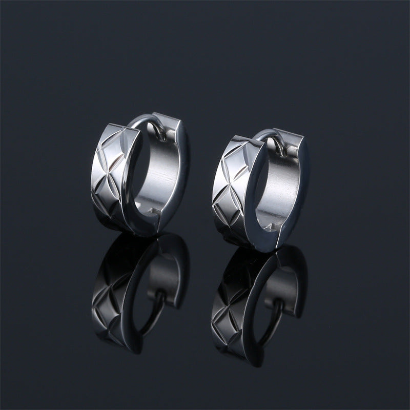 Stainless Steel Earrings High-grade Hip Hop Style Ear Rings Niche Ear Bone Stud