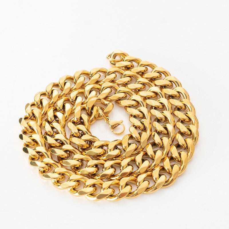 Stainless Steel Single Woven Single Buckle Double-sided Grinding Necklace