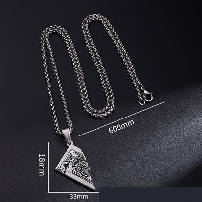 Original Poker QK Pendant Necklace Trendy Men And Women Thai Silver Niche Hip Hop Cool Sweater Chain