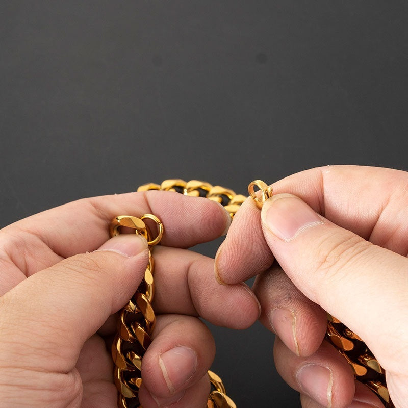 Stainless Steel Single Woven Single Buckle Double-sided Grinding Necklace