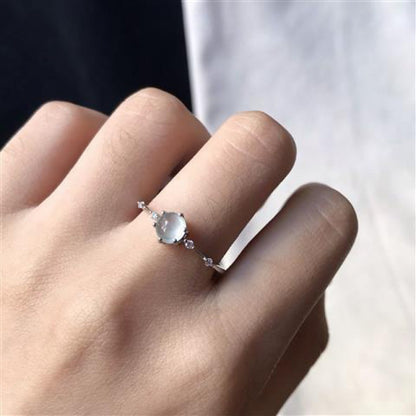 Opal Ring Natural Chalcedony Ring Female