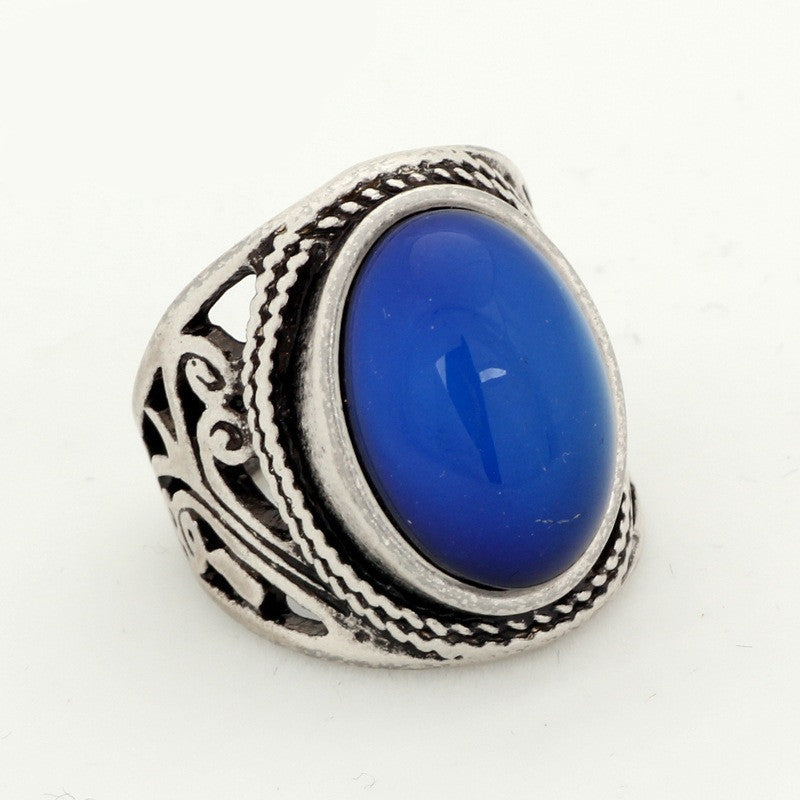 Retro ring heart emotion thermochromic ring