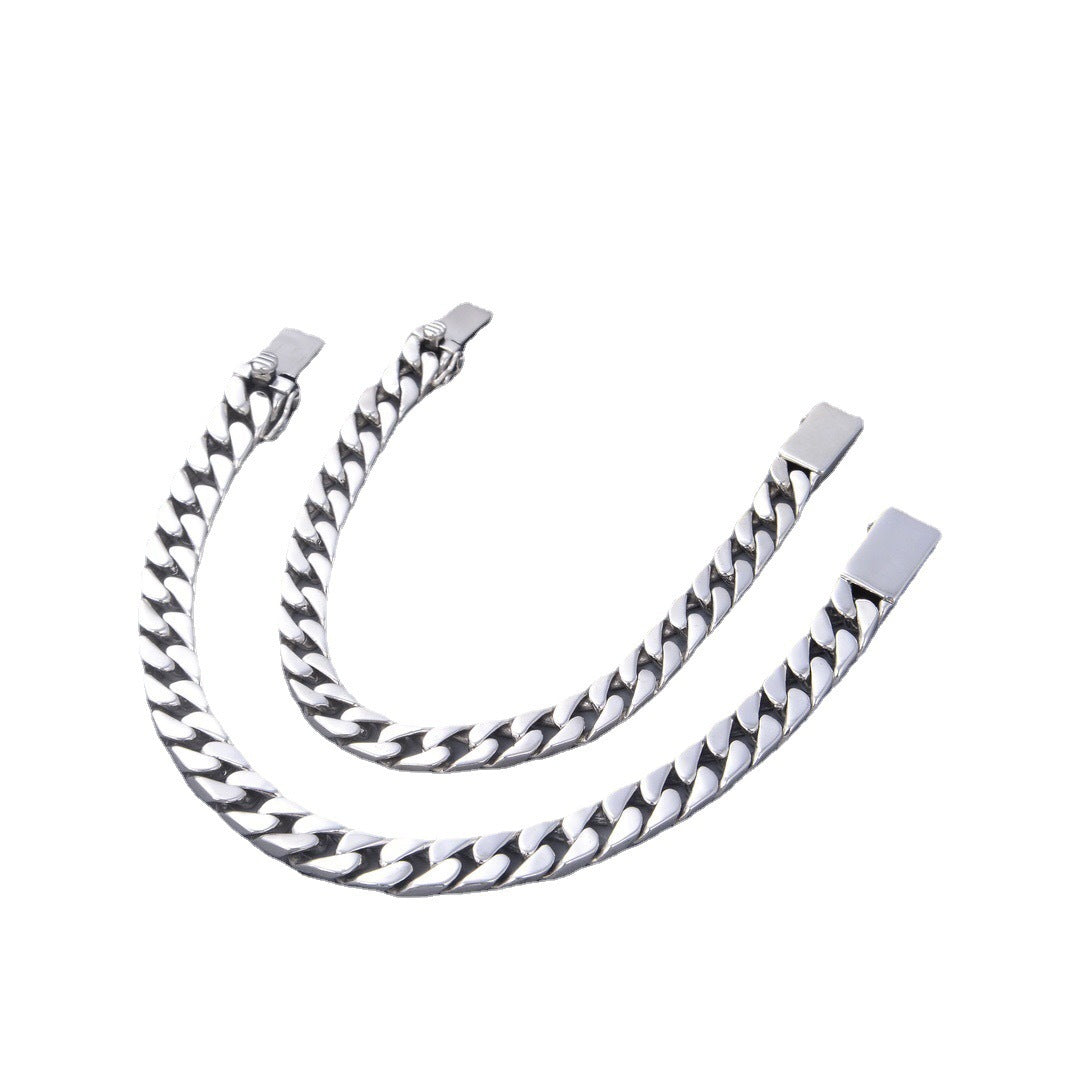 S925 Silver Glossy Men's And Women's Same Simple Style Personalized Bracelet