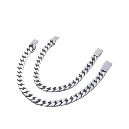 S925 Silver Glossy Men's And Women's Same Simple Style Personalized Bracelet