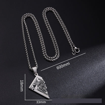 Original Poker QK Pendant Necklace Trendy Men And Women Thai Silver Niche Hip Hop Cool Sweater Chain