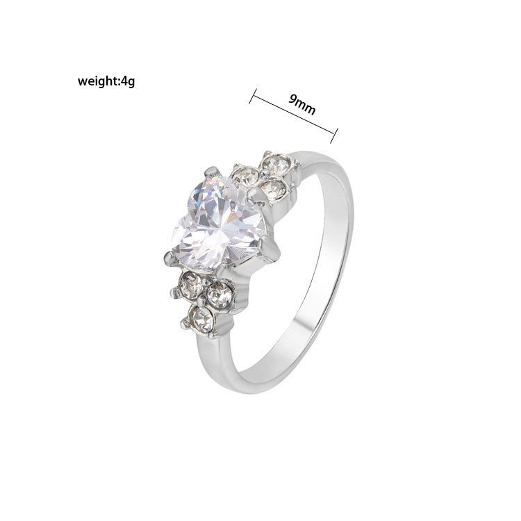 Women's Wedding Diamond Ring Zircon Ring Titanium Steel Ring