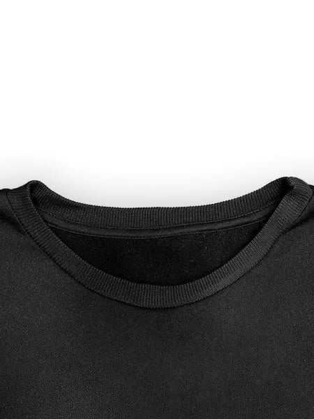 Women Basic Casual Pullover Spring Autumn Long Sleeve What Letters Printed Round Neck