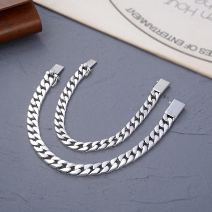 S925 Silver Glossy Men's And Women's Same Simple Style Personalized Bracelet