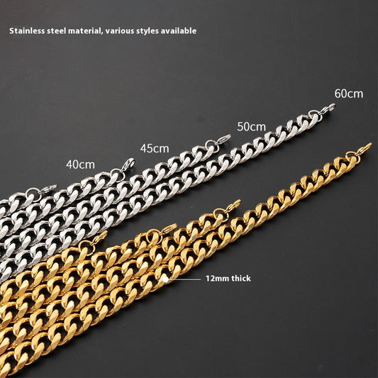 Stainless Steel Single Woven Single Buckle Double-sided Grinding Necklace