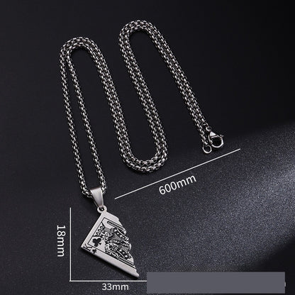 Original Poker QK Pendant Necklace Trendy Men And Women Thai Silver Niche Hip Hop Cool Sweater Chain