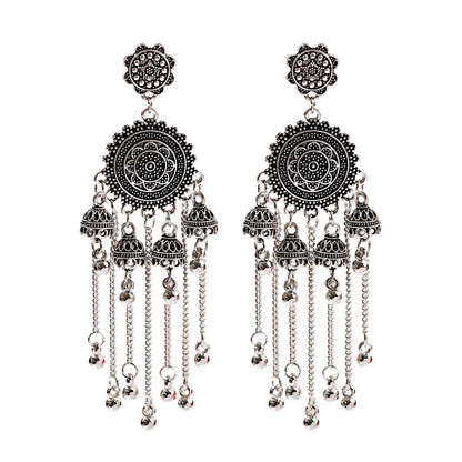 Retro Court Series Ear Rings Nostalgic Elegant Bell Tassel Long