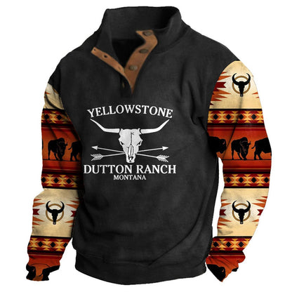 Denim Long-sleeved Shirt Fashion Printing Casual Men's Coat