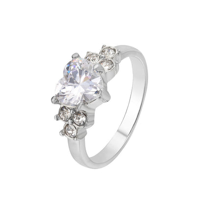 Women's Wedding Diamond Ring Zircon Ring Titanium Steel Ring