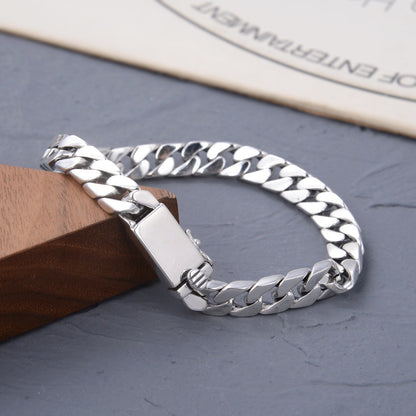 S925 Silver Glossy Men's And Women's Same Simple Style Personalized Bracelet