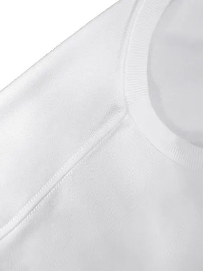 Women Basic Casual Pullover Spring Autumn Long Sleeve What Letters Printed Round Neck