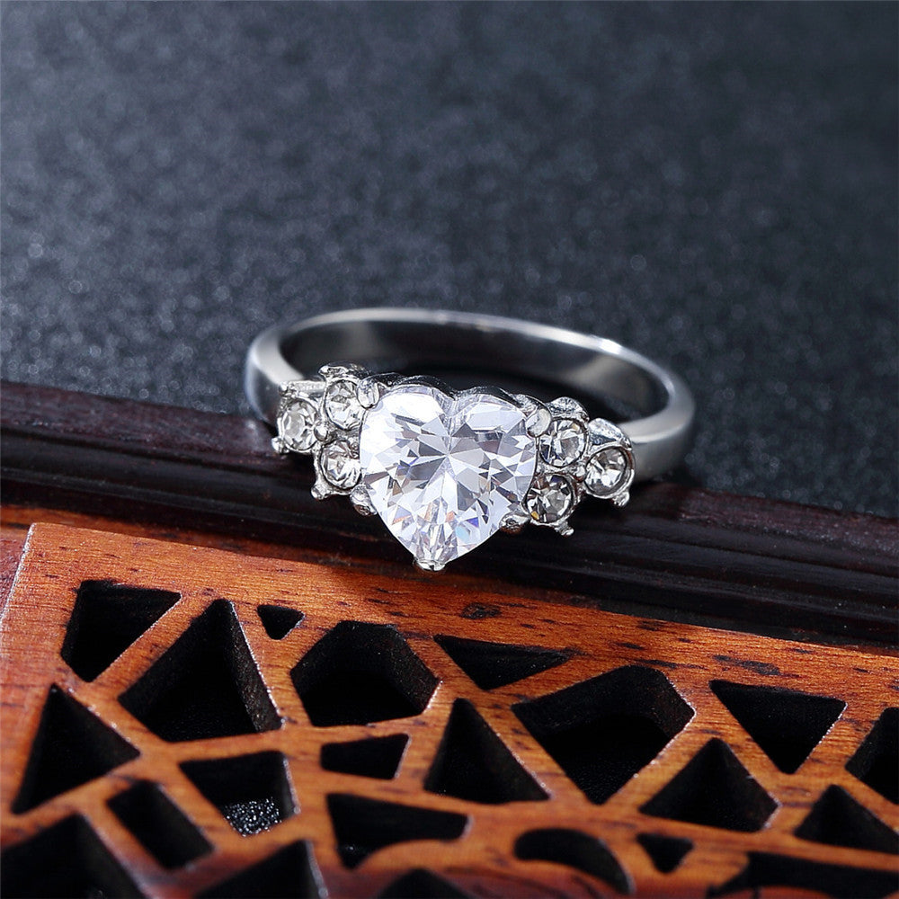 Women's Wedding Diamond Ring Zircon Ring Titanium Steel Ring