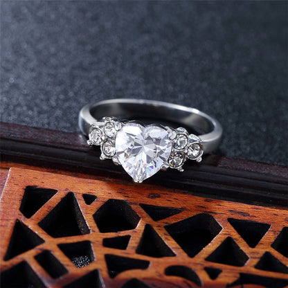 Women's Wedding Diamond Ring Zircon Ring Titanium Steel Ring