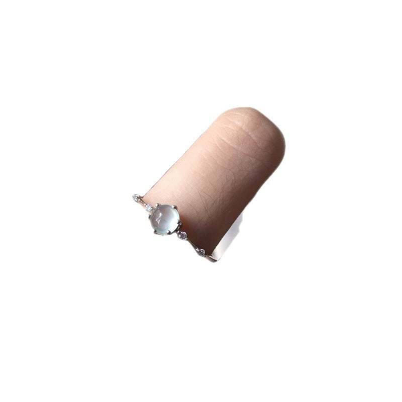 Opal Ring Natural Chalcedony Ring Female
