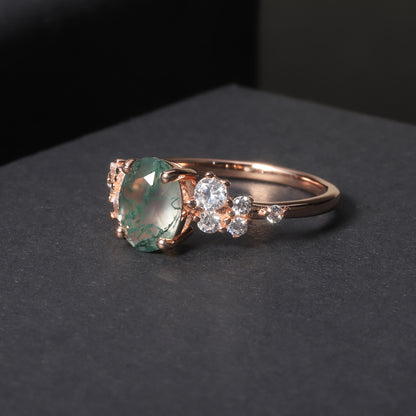 925 Sterling Silver Rose Gold Gemstone Ring